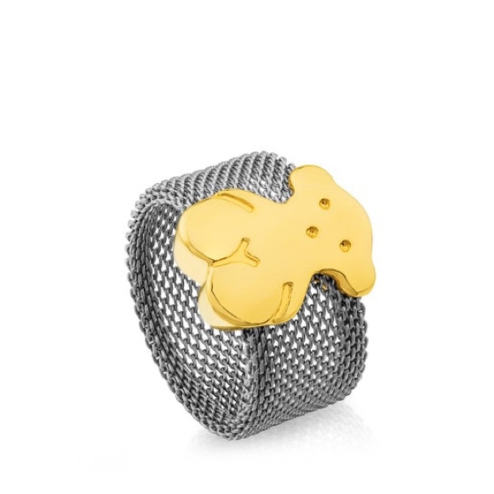 Tous gold vermeil mesh ring